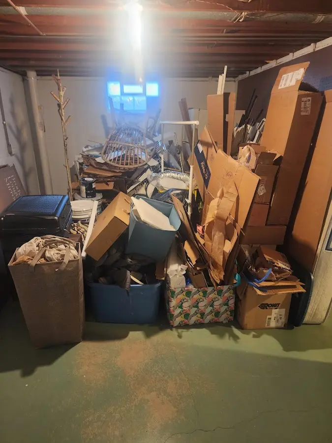 Roll-off dumpster container at job site for 6 Yard Dumpster Rental in Sunbury